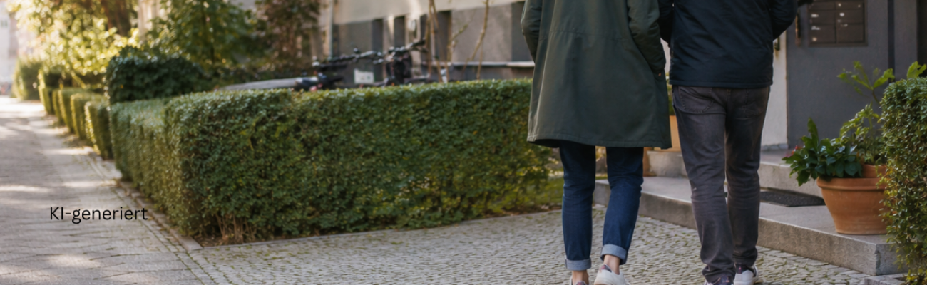 KI generiert: zwei Menschen auf der Straße